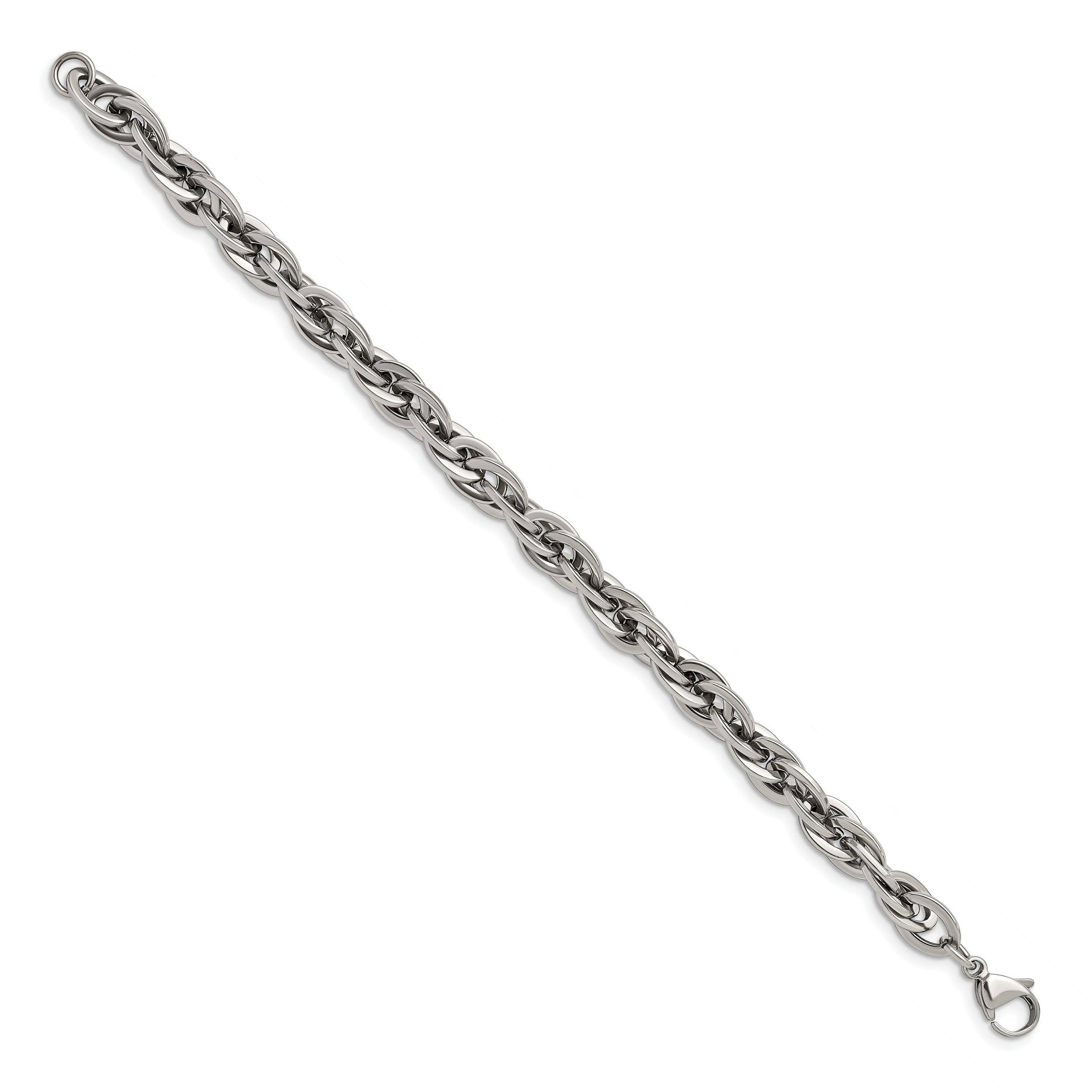 Chisel Stainless Steel Polished 8 inch Oval Links Bracelet