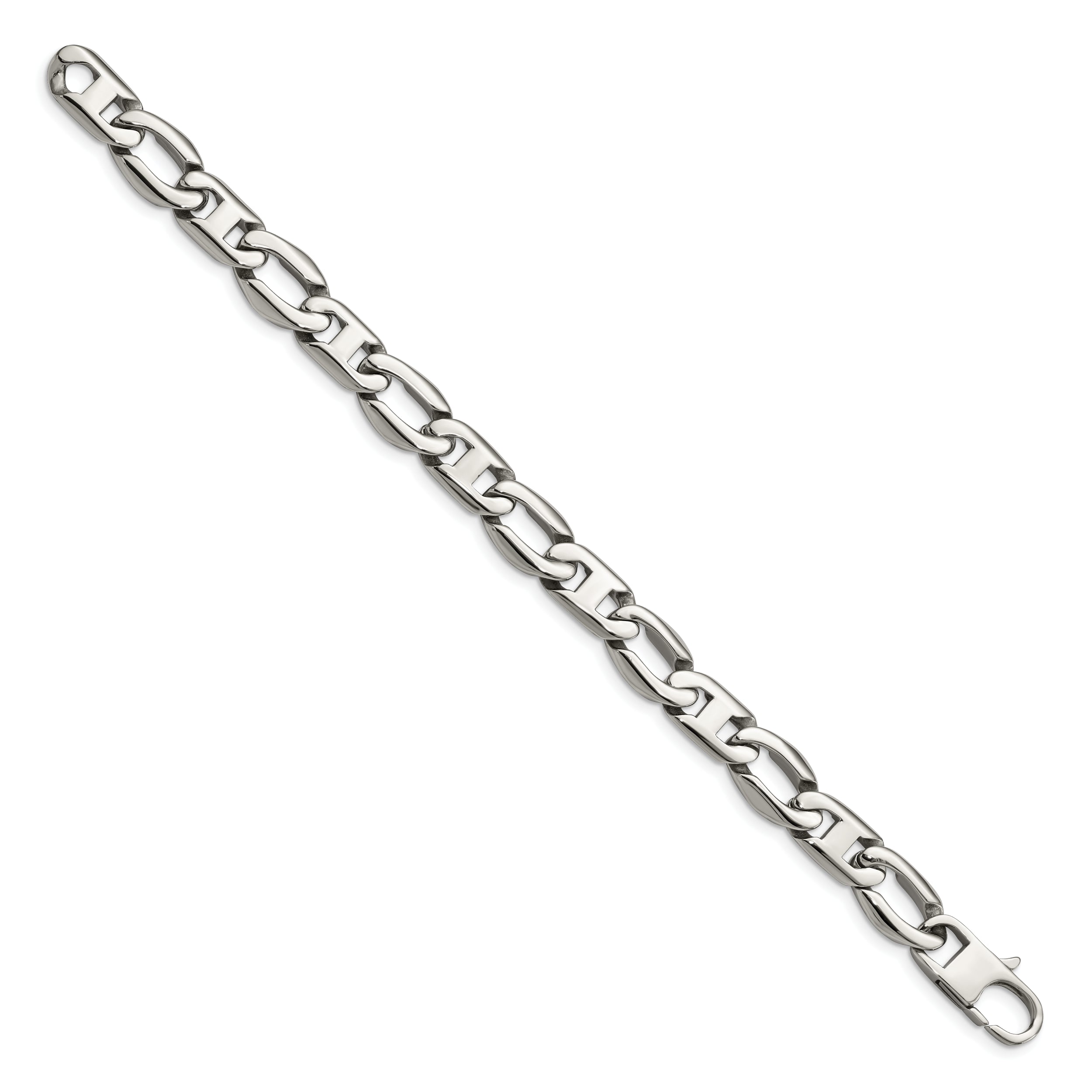 Chisel Stainless Steel Polished 8.5 inch Open Link Bracelet