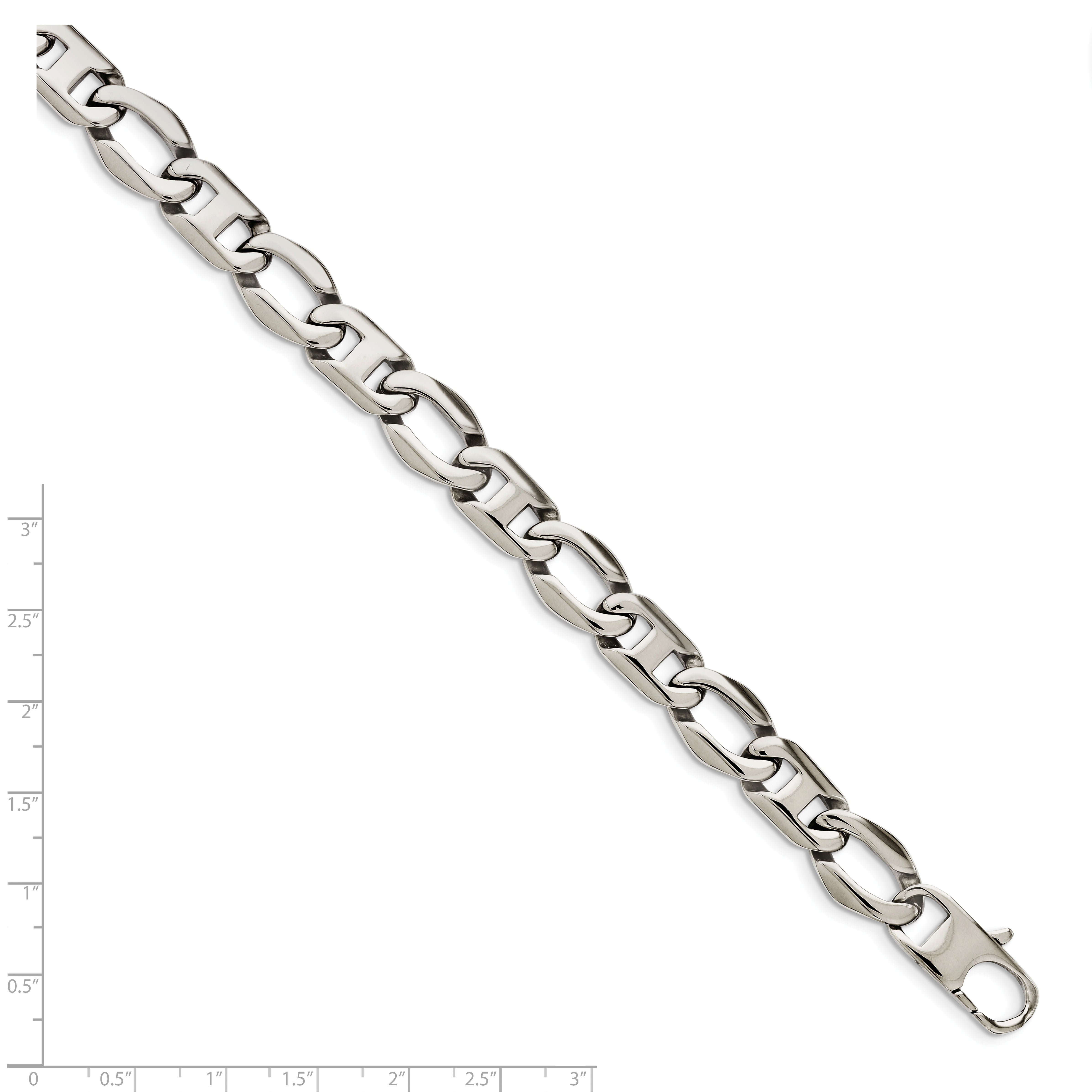 Chisel Stainless Steel Polished 8.5 inch Open Link Bracelet