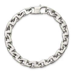 Chisel Stainless Steel Polished 8.5 inch Fancy Square Link Bracelet