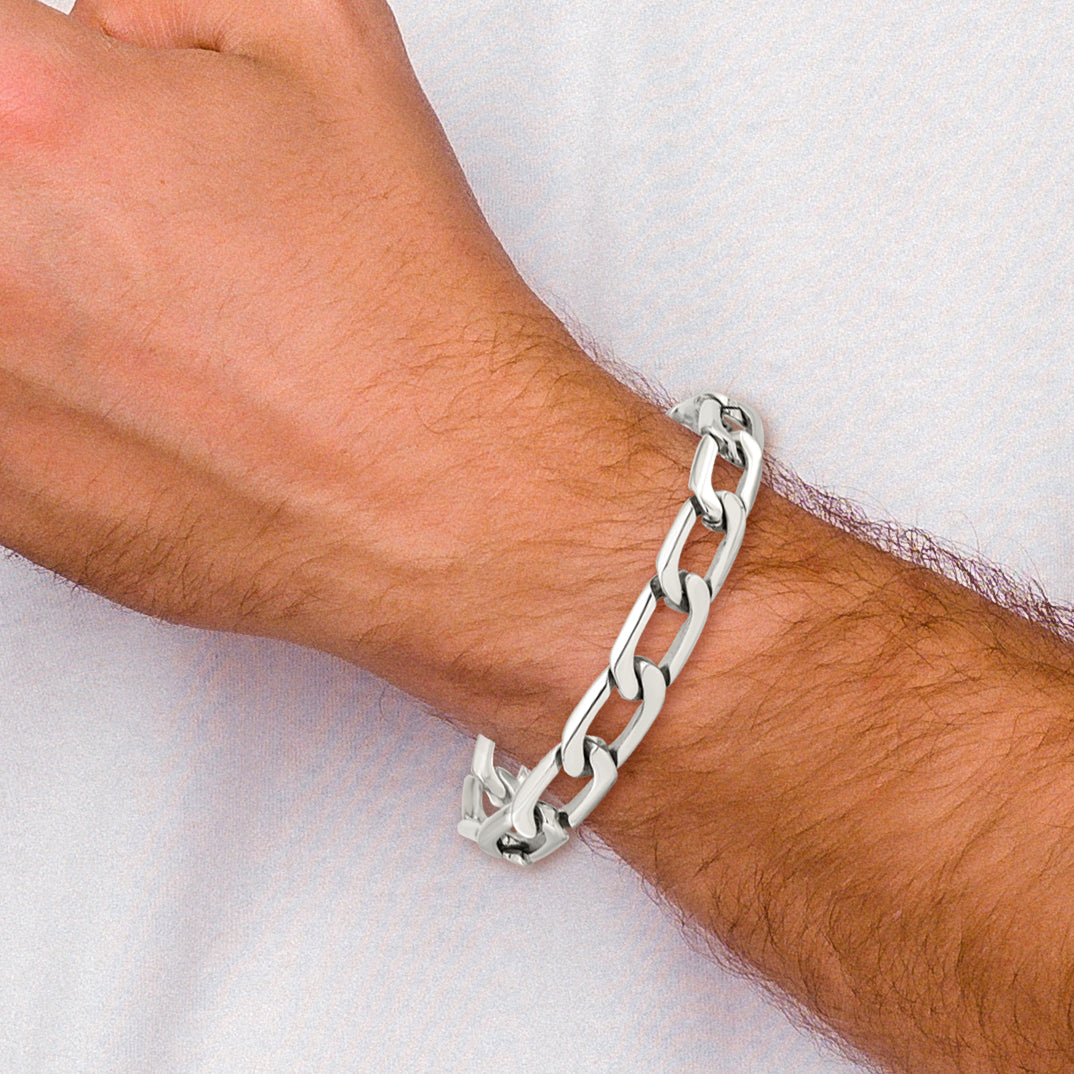 Chisel Stainless Steel Polished 8.5 inch Open Link Bracelet