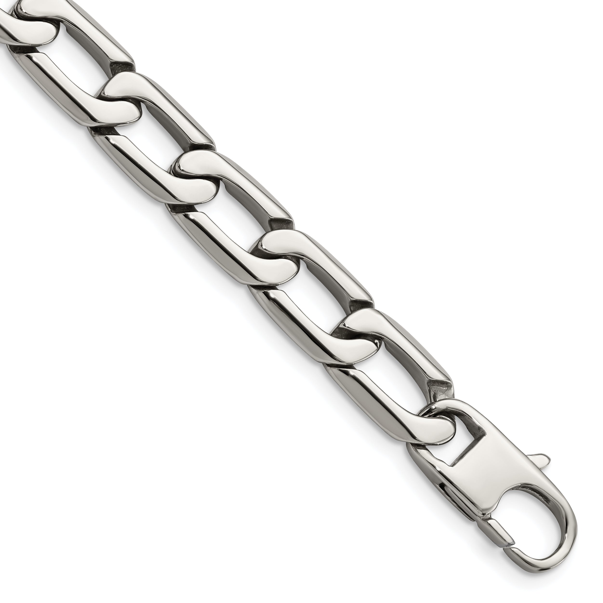 Chisel Stainless Steel Polished 8.5 inch Open Link Bracelet