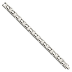 Chisel Stainless Steel Brushed and Polished 8.75 inch Link Bracelet