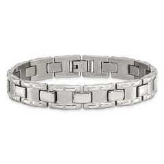 Chisel Stainless Steel Brushed and Polished 8.75 inch Link Bracelet