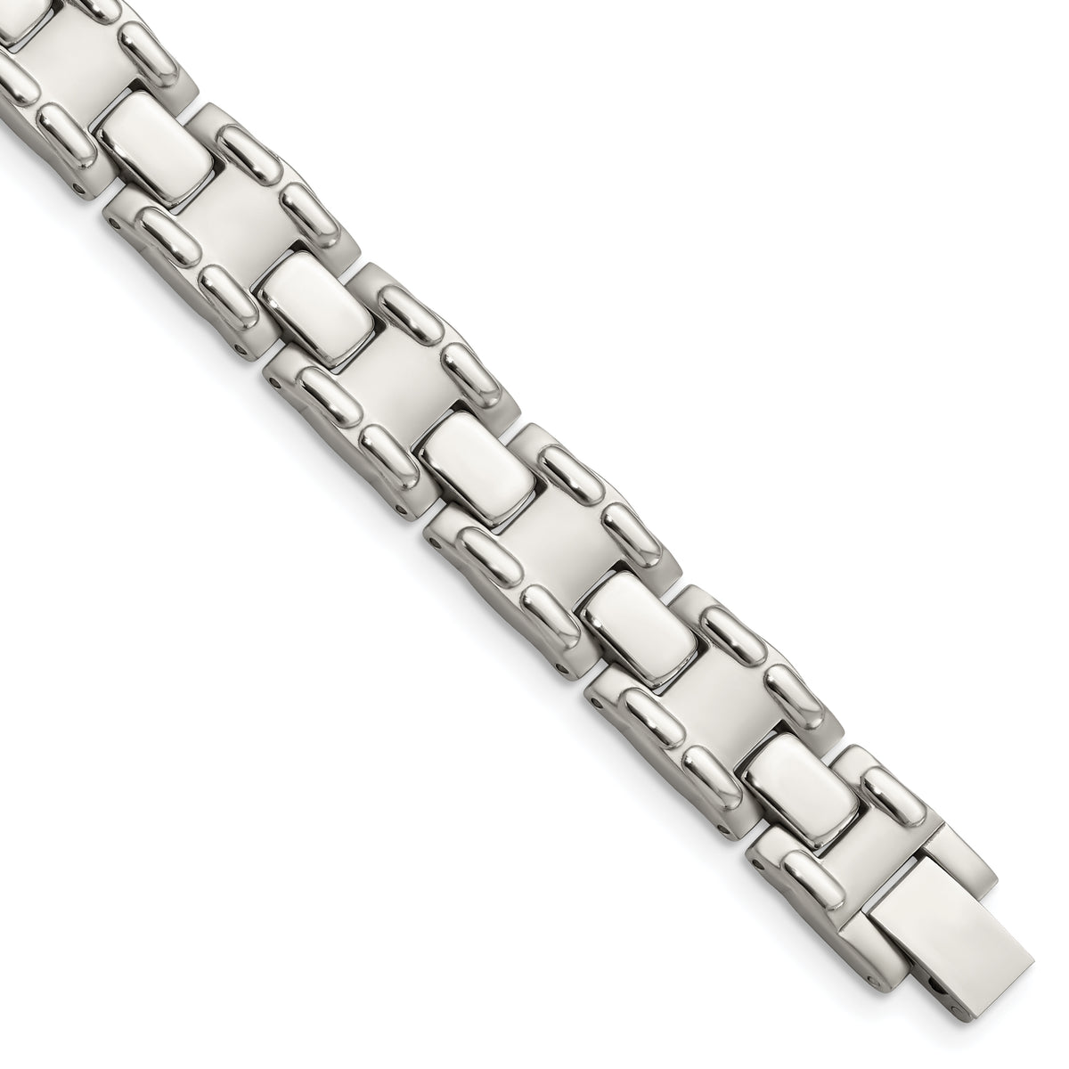 Chisel Stainless Steel Brushed and Polished 8.75 inch Link Bracelet