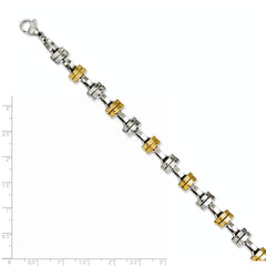 Stainless Steel Yellow IP-plated & Polished Links 8.25in Bracelet