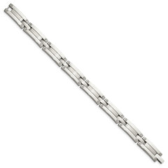 Chisel Stainless Steel Brushed and Polished 8.5 inch Link Bracelet