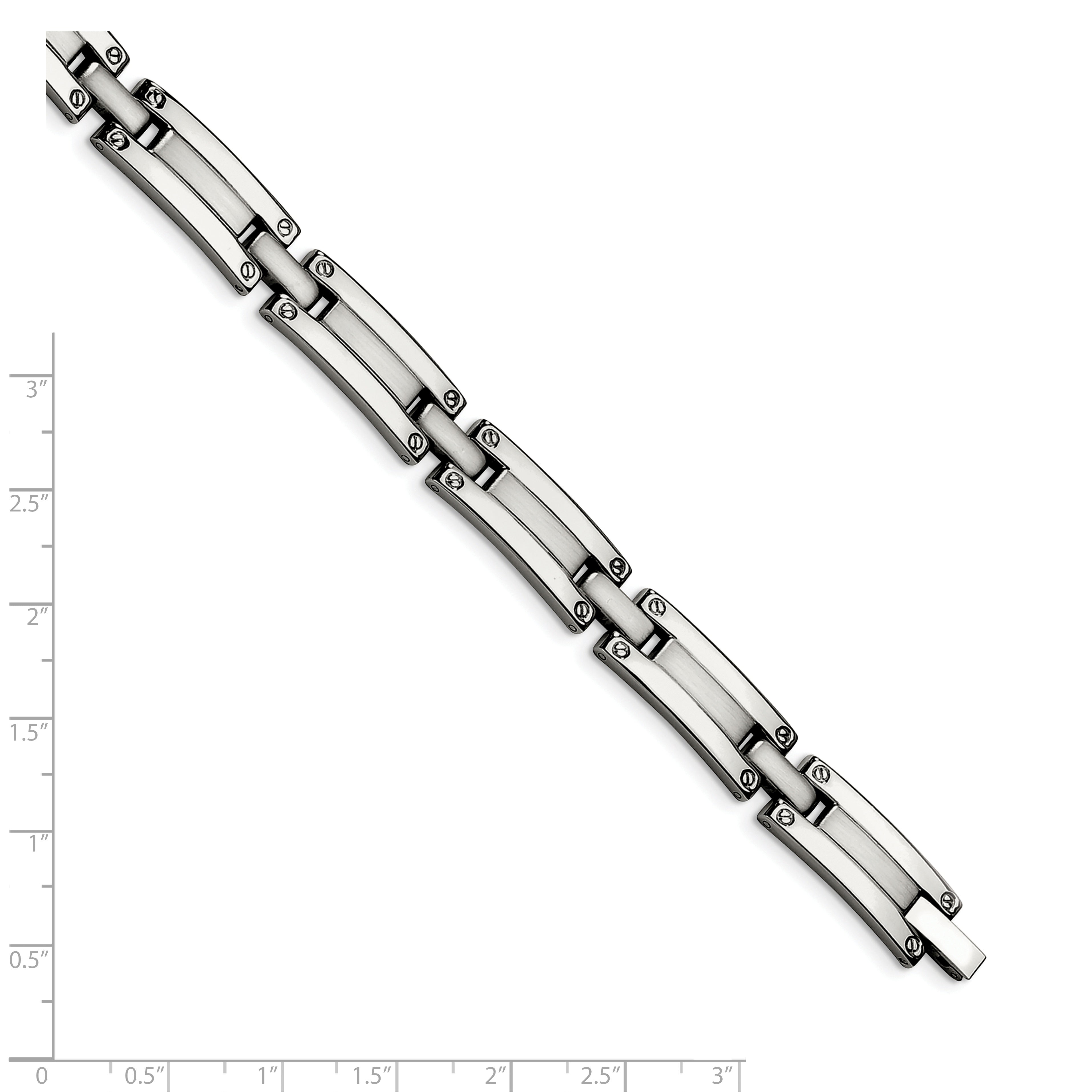 Chisel Stainless Steel Brushed and Polished 8.5 inch Link Bracelet