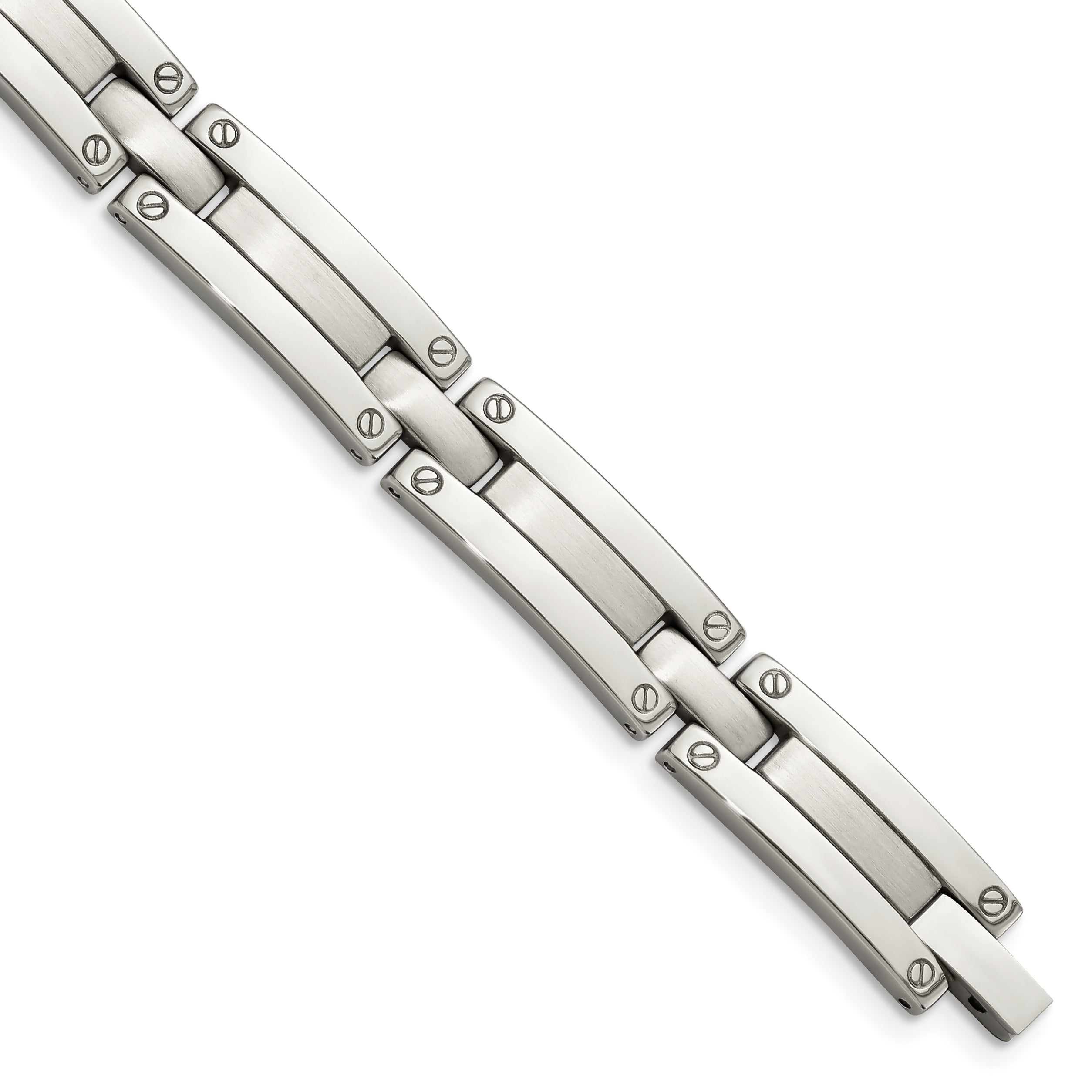 Chisel Stainless Steel Brushed and Polished 8.5 inch Link Bracelet