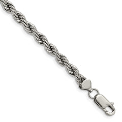 Chisel Stainless Steel Polished 6mm 9 inch Rope Bracelet