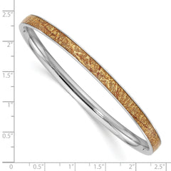 Stainless Steel Polished Yellow Enameled Bangle