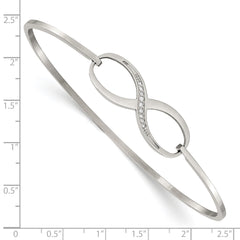 Chisel Stainless Steel Polished with CZ Infinity Symbol Bangle