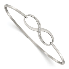 Chisel Stainless Steel Polished with CZ Infinity Symbol Bangle