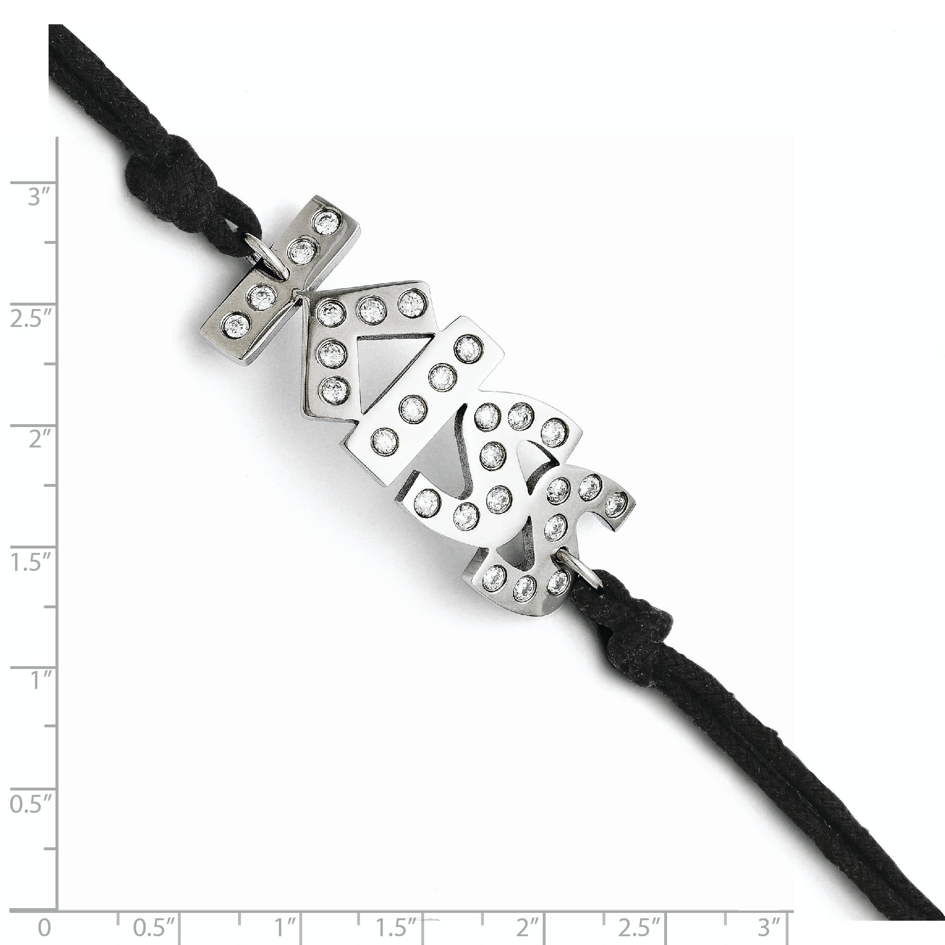 Stainless Steel CZ Kiss with 1.75ext Bracelet