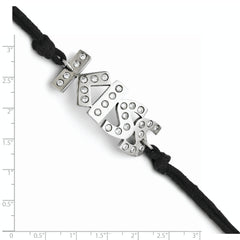 Stainless Steel CZ Kiss with 1.75ext Bracelet