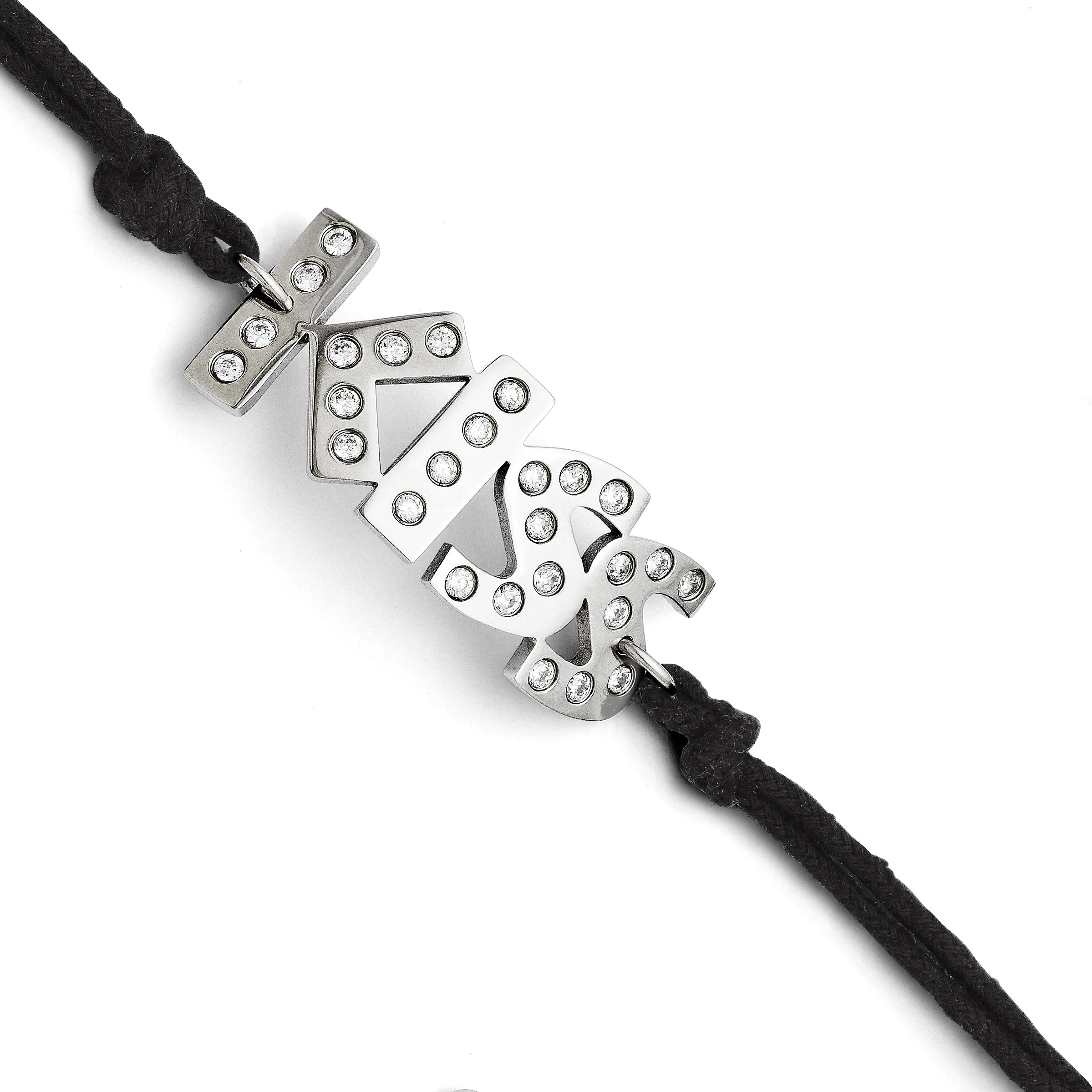 Stainless Steel CZ Kiss with 1.75ext Bracelet