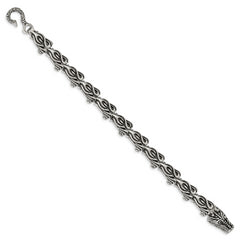 Chisel Stainless Steel Antiqued and Polished Dragon 8.75 inch Bracelet