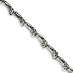 Chisel Stainless Steel Antiqued and Polished Dragon 8.75 inch Bracelet