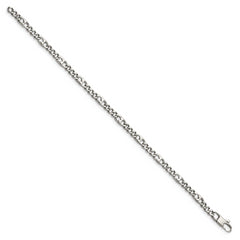 Chisel Stainless Steel Polished 4mm 8.5 inch Figaro Bracelet