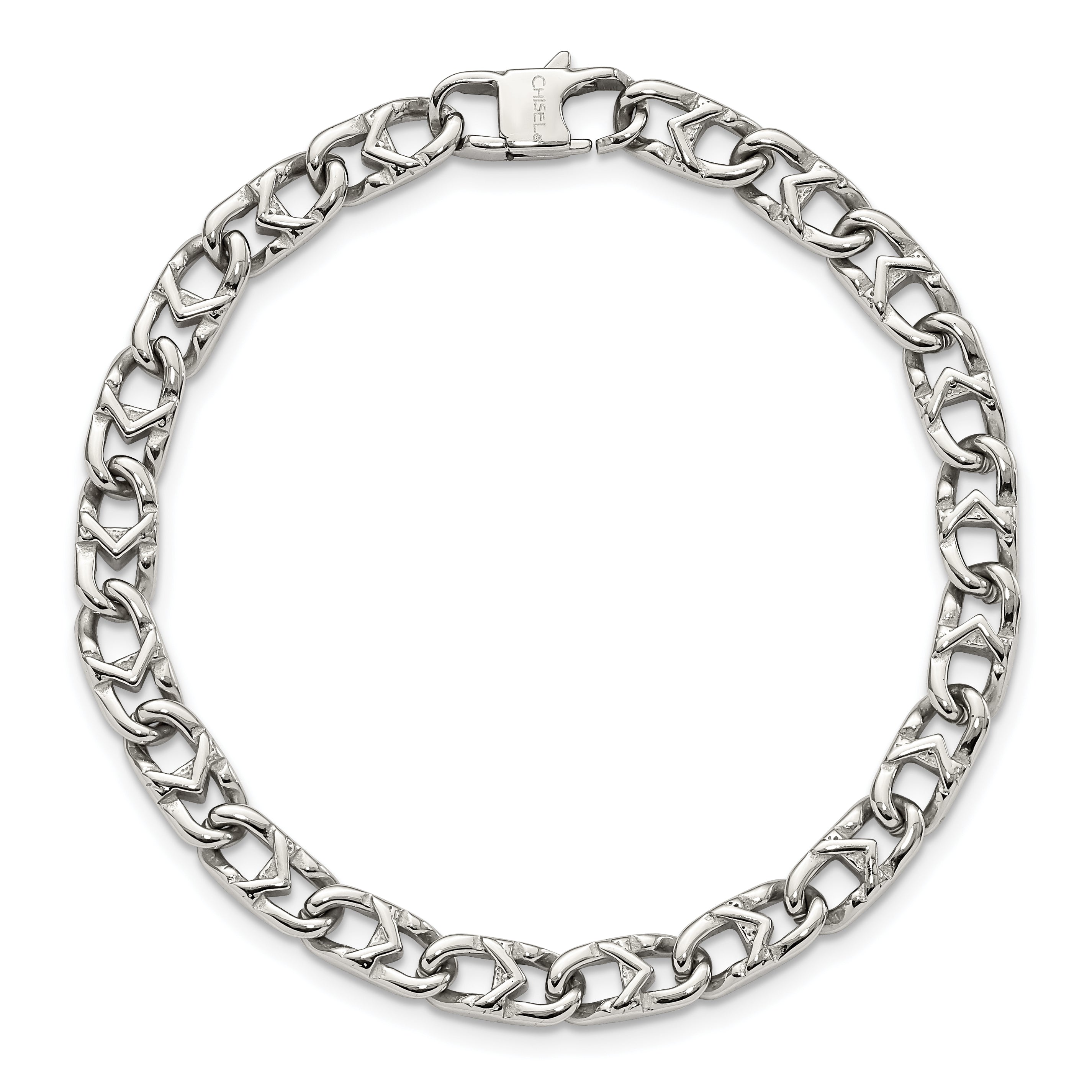 Chisel Stainless Steel Polished 6mm 8.5 inch Fancy Link Bracelet