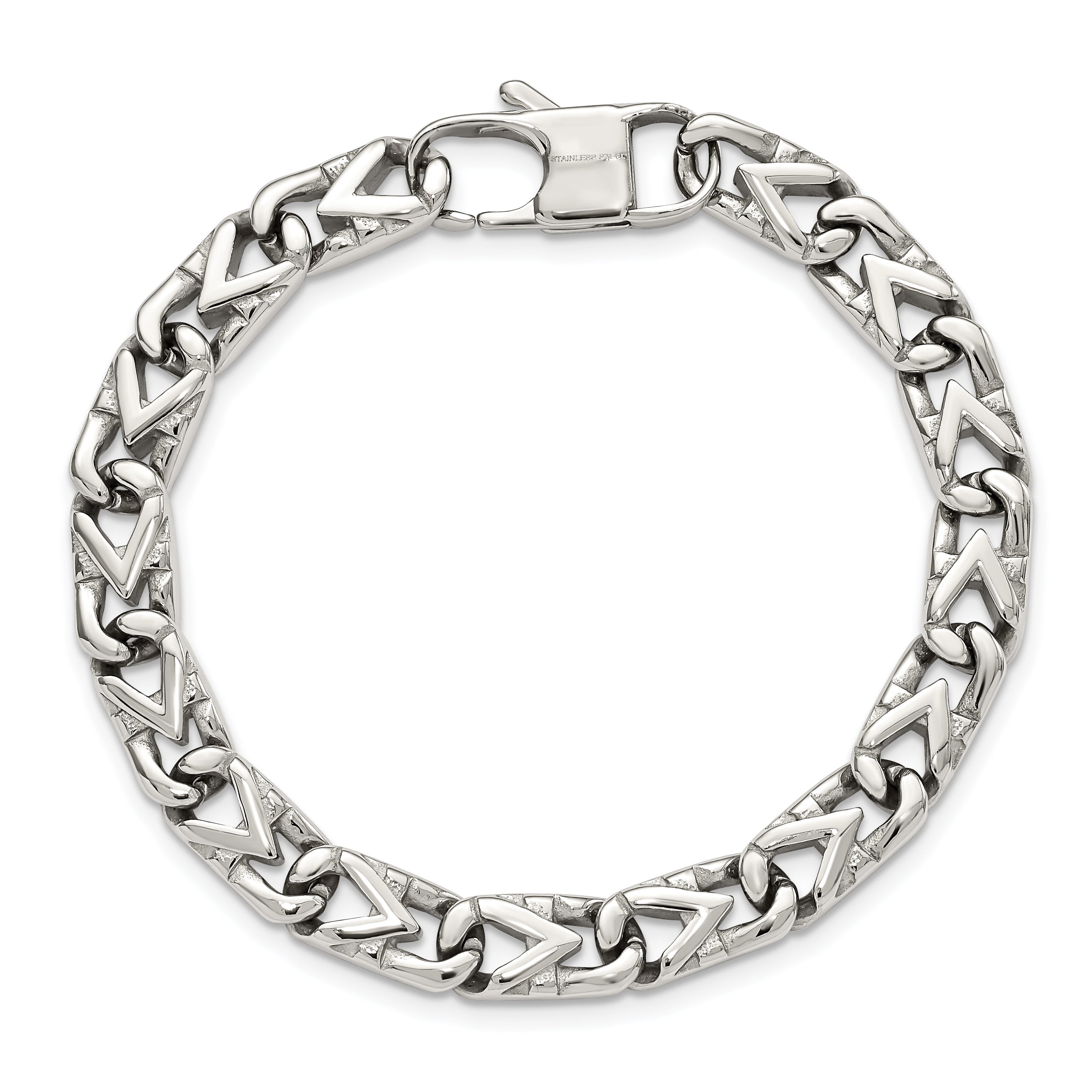 Chisel Stainless Steel Polished 8mm 8.5 inch Fancy Link Bracelet