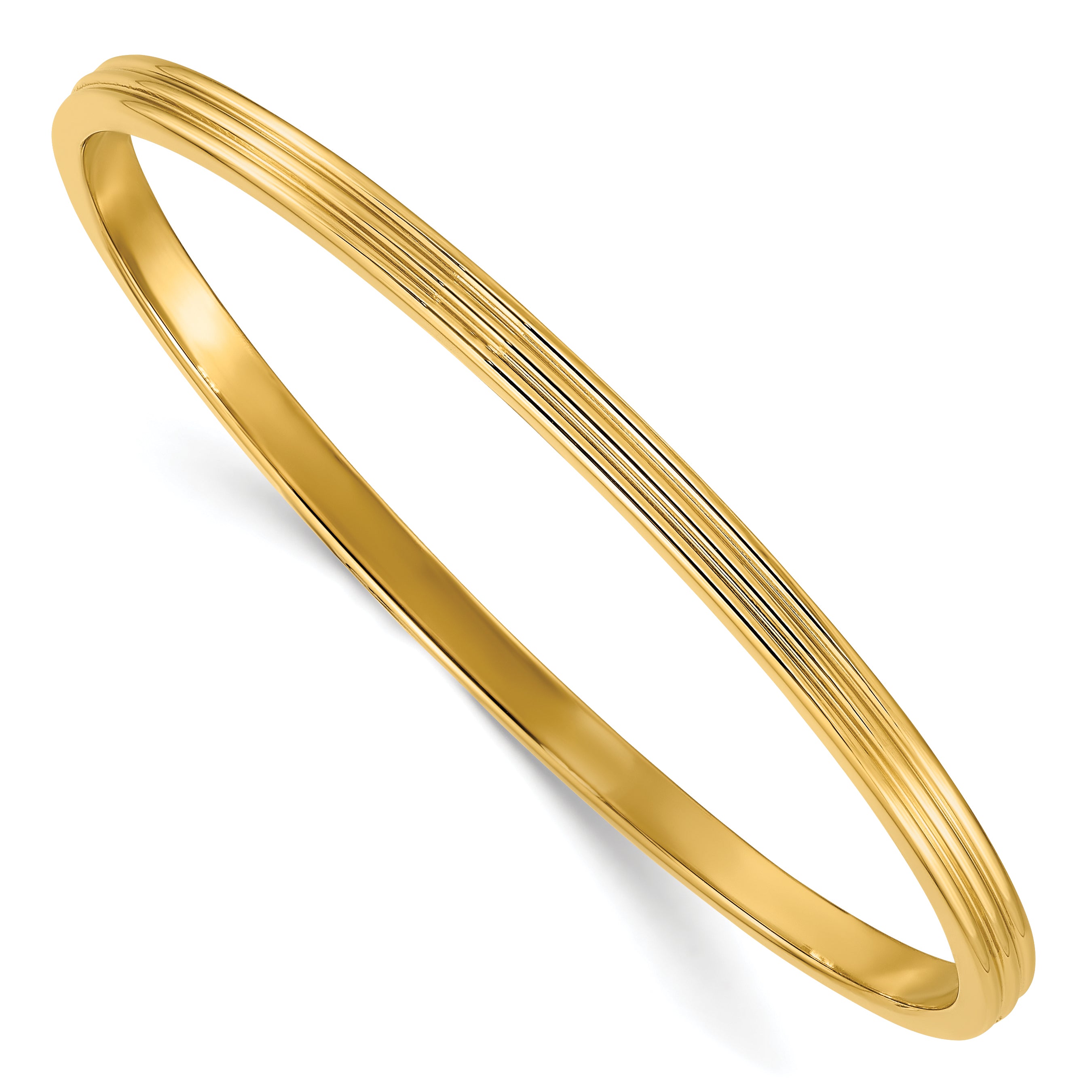 Stainless Steel Polished Yellow IP-plated 4mm Bangle