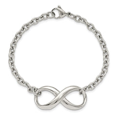 Chisel Stainless Steel Polished Infinity Symbol 7.5 inch Bracelet