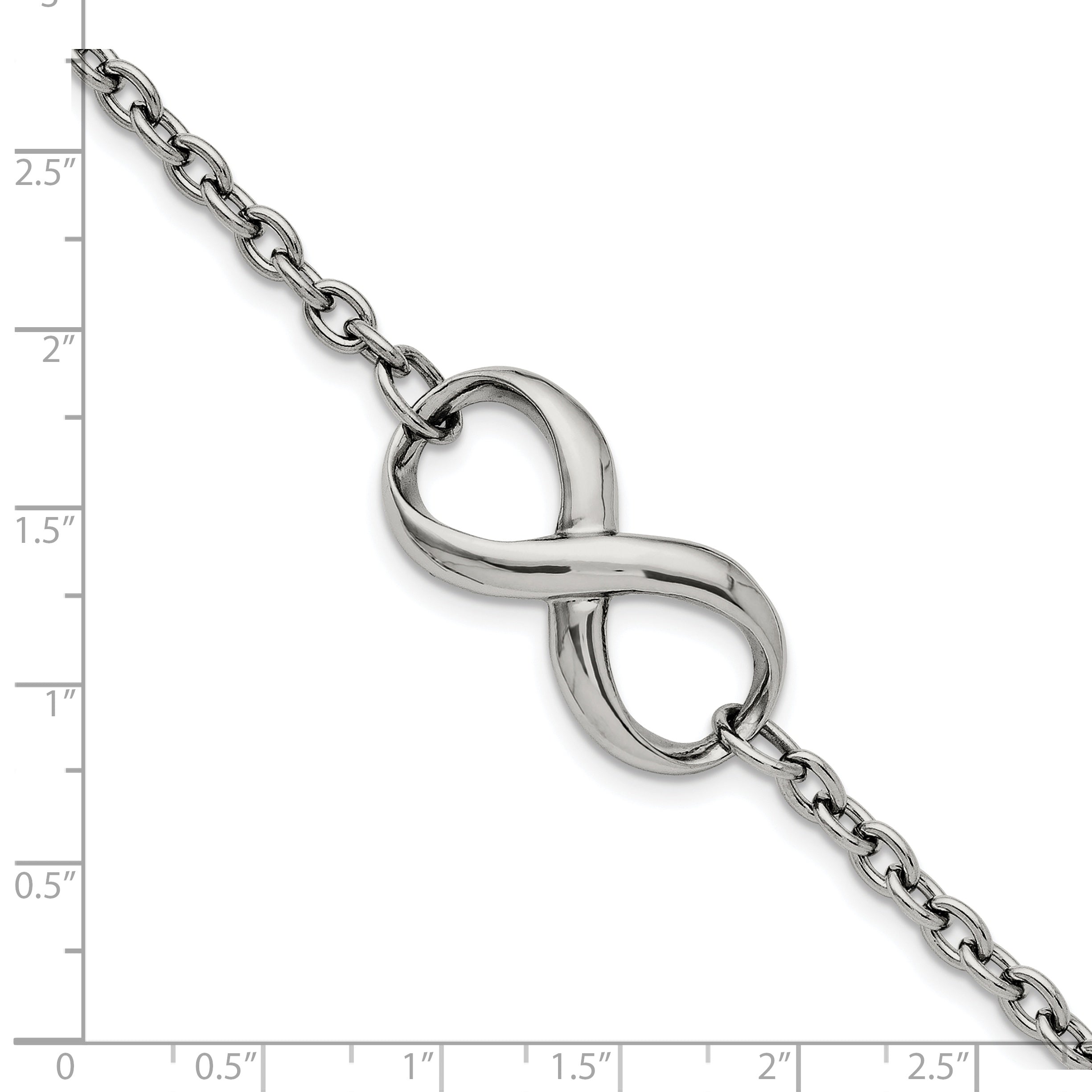 Chisel Stainless Steel Polished Infinity Symbol 7.5 inch Bracelet