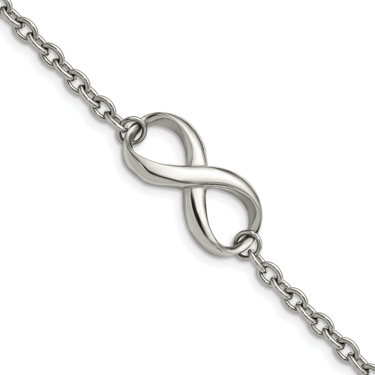 Chisel Stainless Steel Polished Infinity Symbol 7.5 inch Bracelet