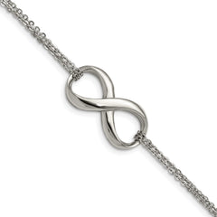 Chisel Stainless Steel Polished Infinity Symbol 7.5 inch Multi-Strand Bracelet