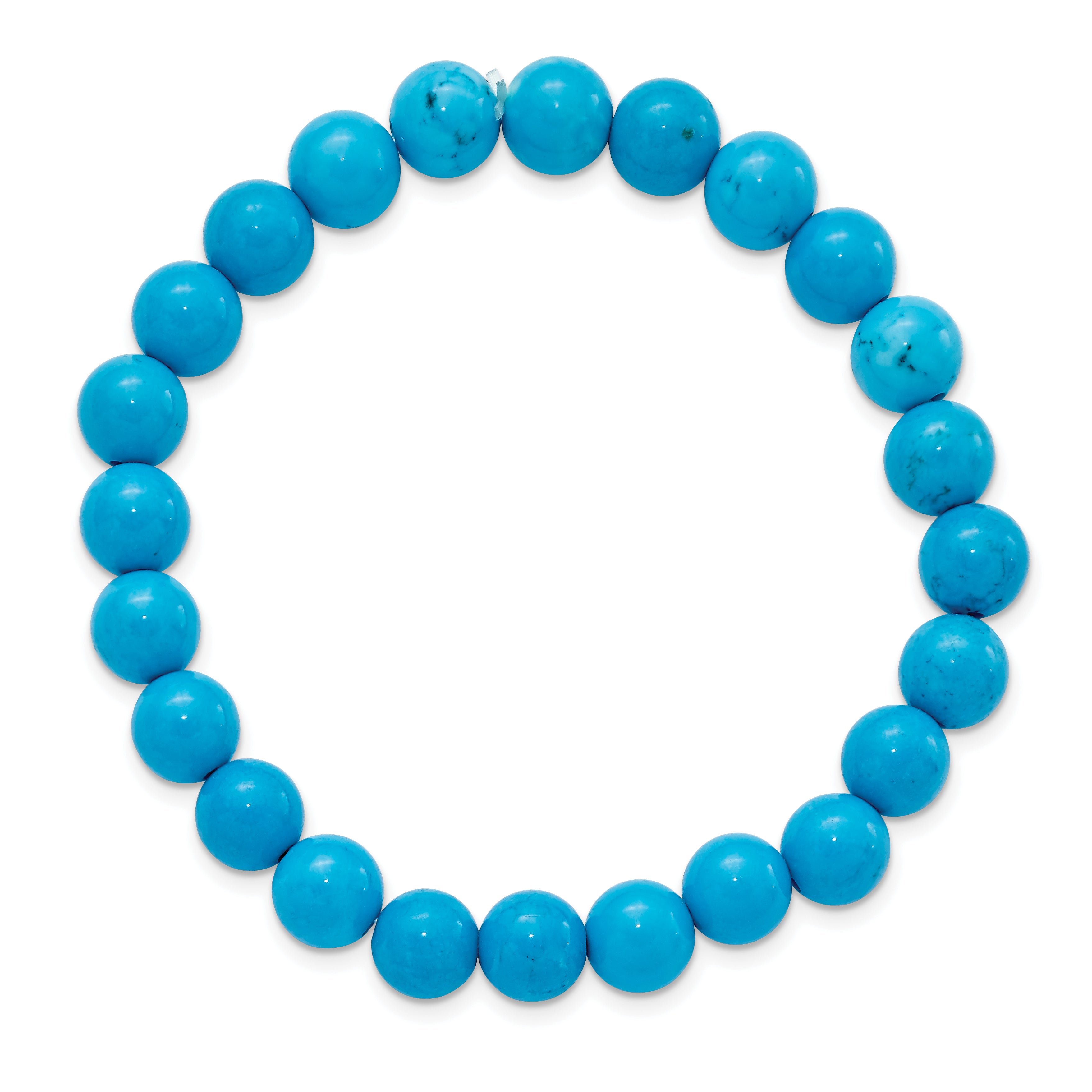 Chisel 8mm Dyed Howlite Turquoise Color Stretch Bracelet