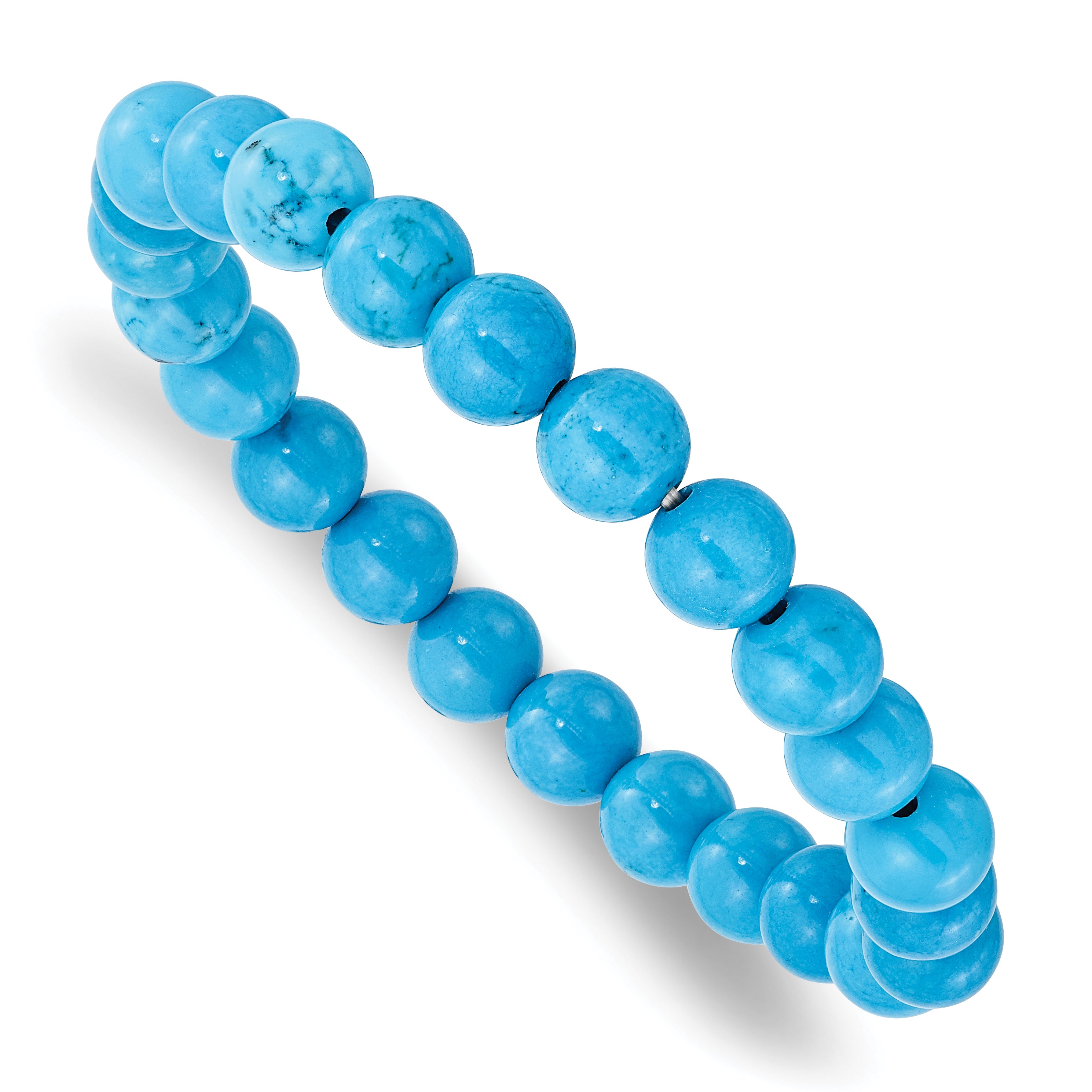 Chisel 8mm Dyed Howlite Turquoise Color Stretch Bracelet