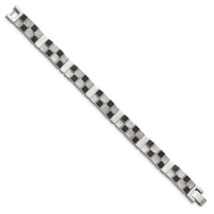 Stainless Steel Antiqued Brushed and Polished 8.25in Bracelet