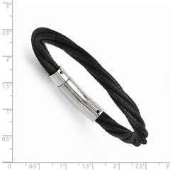 Stainless Steel Polished Black IP-plated Mesh Bracelet