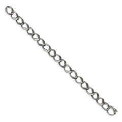 Chisel Stainless Steel Polished and Antiqued 8.25 inch Fancy Link Bracelet