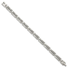 Chisel Stainless Steel Brushed and Polished 8.75 inch Link Bracelet