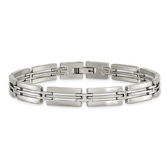 Chisel Stainless Steel Brushed and Polished 8.75 inch Link Bracelet