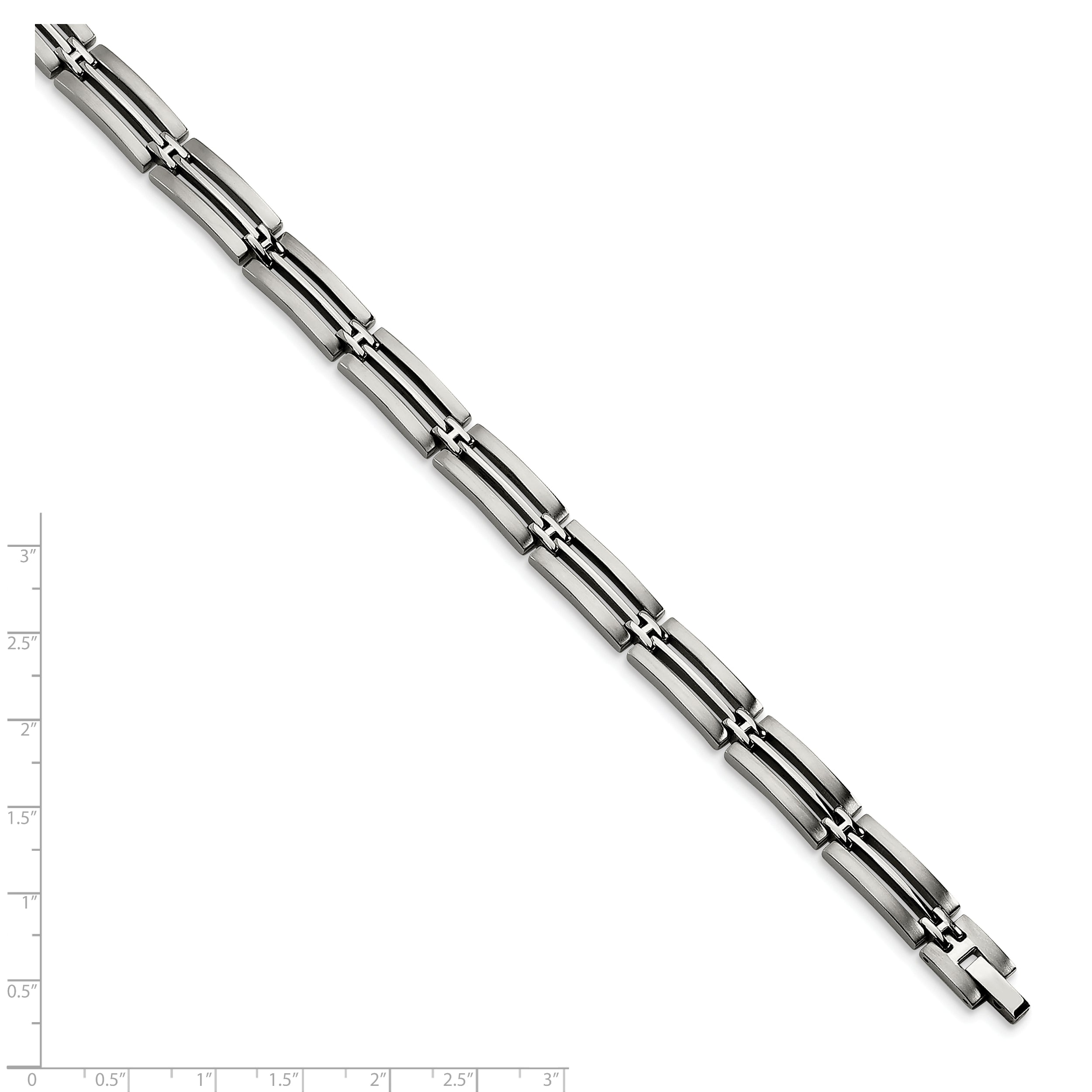 Chisel Stainless Steel Brushed and Polished 8.75 inch Link Bracelet