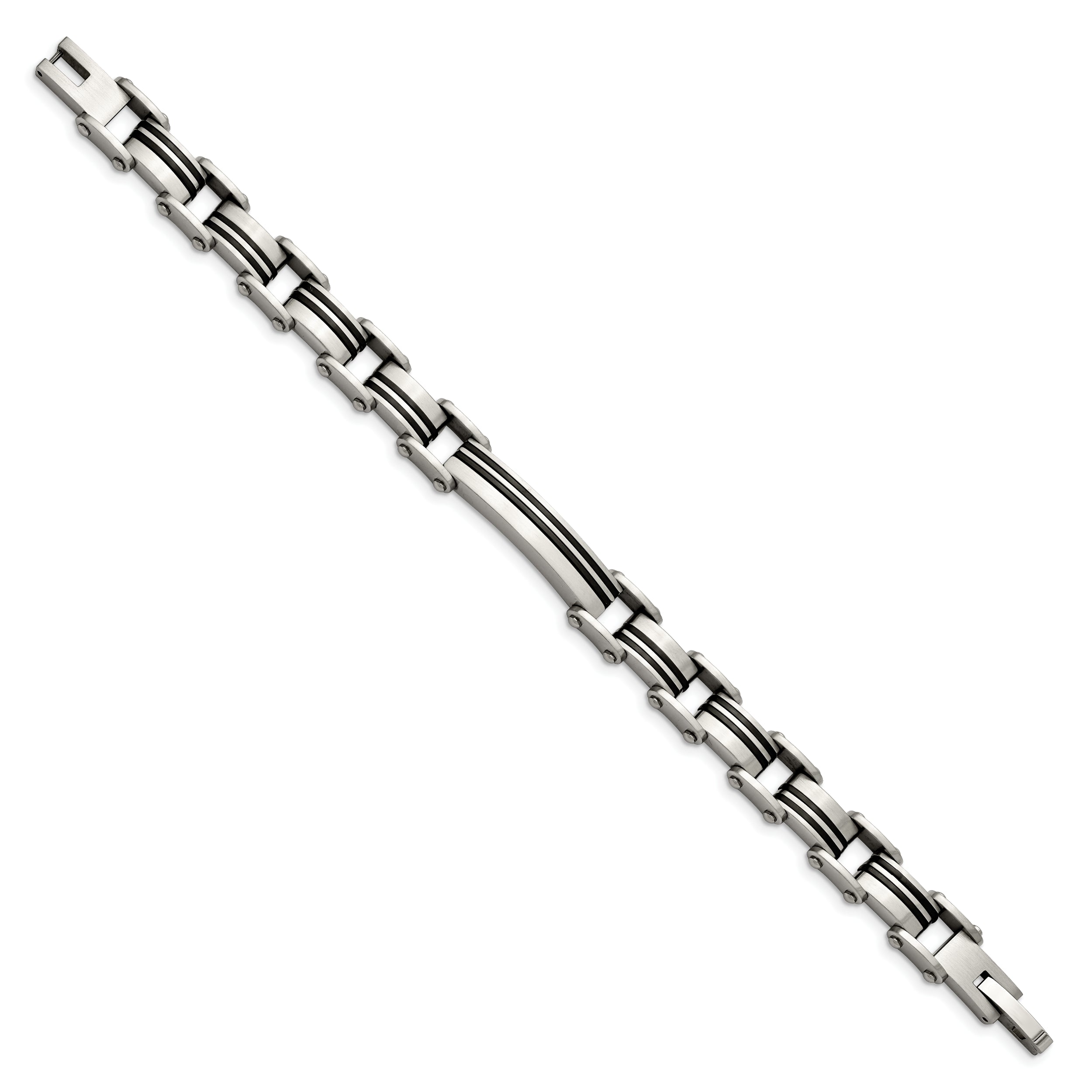 Chisel Stainless Steel Brushed Black IP-plated 8.75 inch Link Bracelet