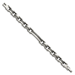 Chisel Stainless Steel Brushed Black IP-plated 8.75 inch Link Bracelet