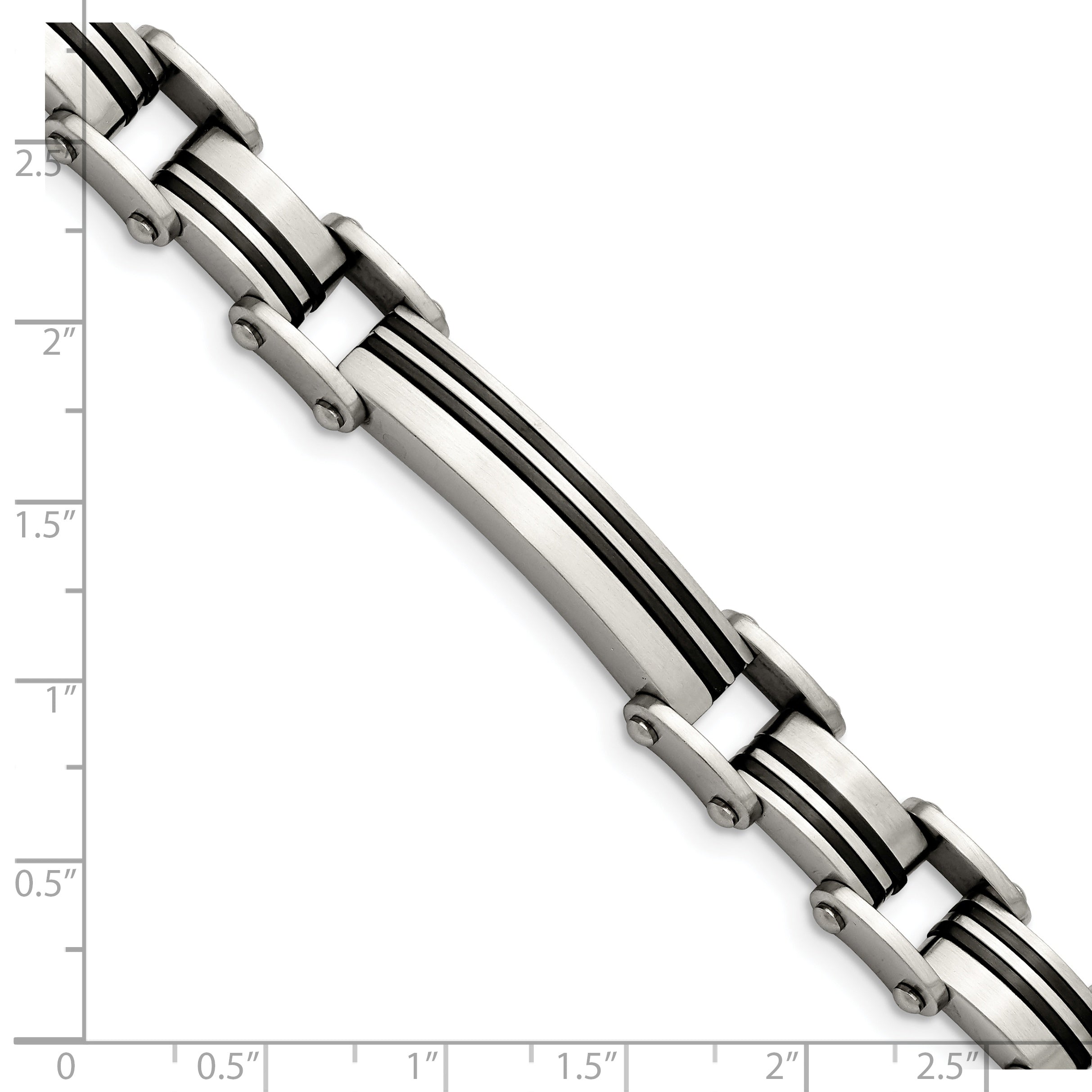 Chisel Stainless Steel Brushed Black IP-plated 8.75 inch Link Bracelet