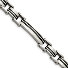 Chisel Stainless Steel Brushed Black IP-plated 8.75 inch Link Bracelet