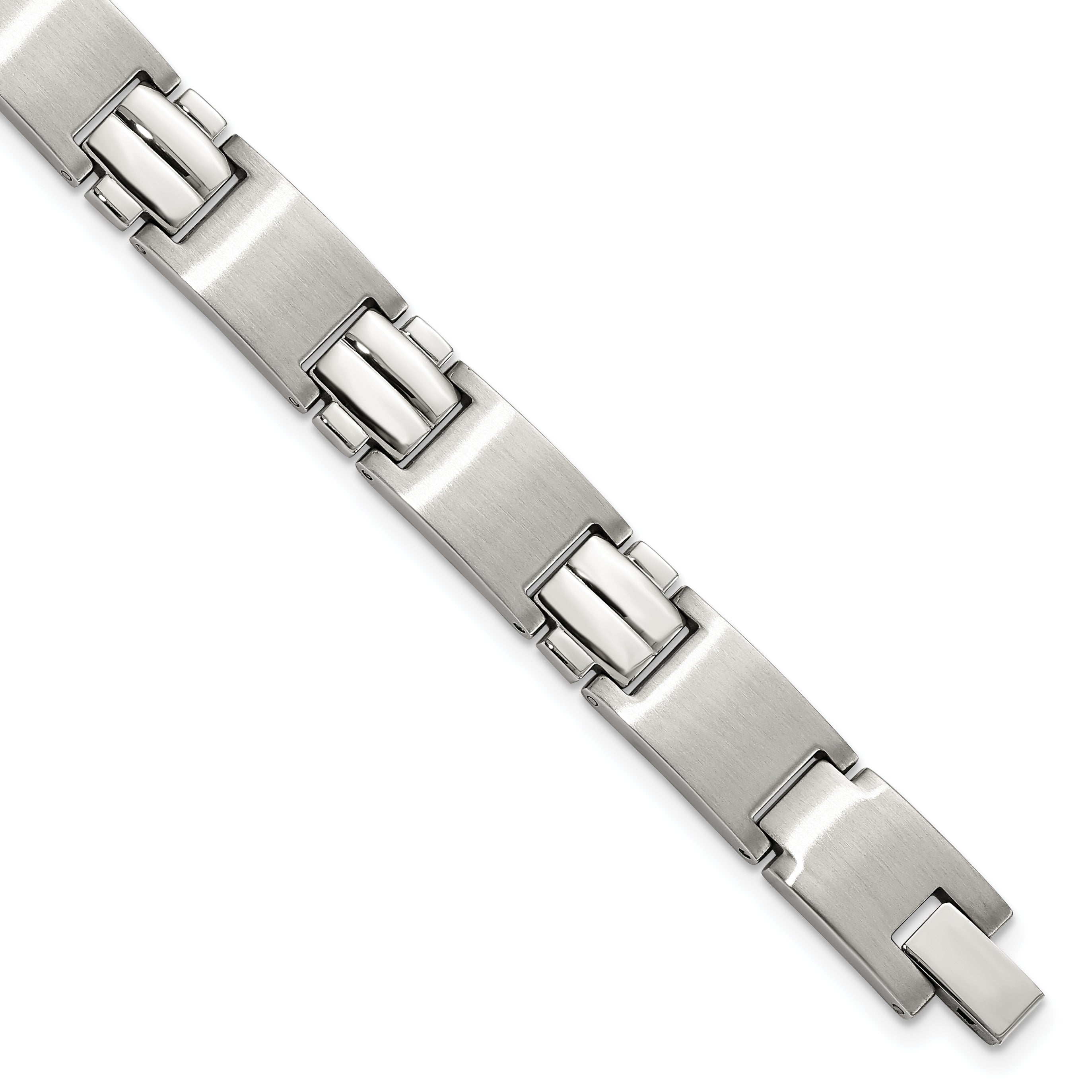 Chisel Stainless Steel Brushed and Polished 8.25 inch Link Bracelet