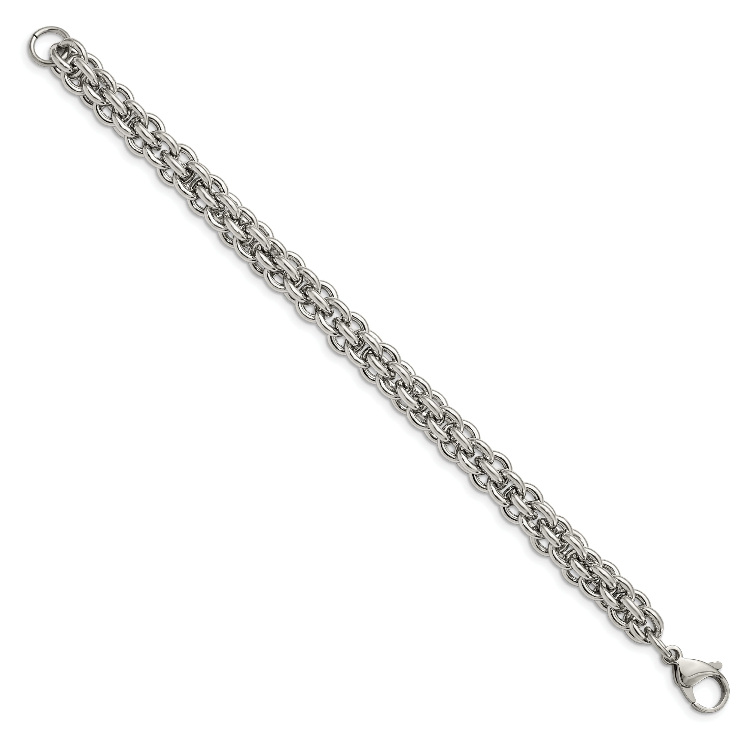 Chisel Stainless Steel Polished 8.5 inch Fancy Circle Link Bracelet