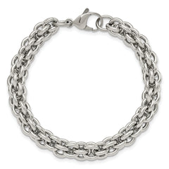 Chisel Stainless Steel Polished 8.5 inch Fancy Circle Link Bracelet