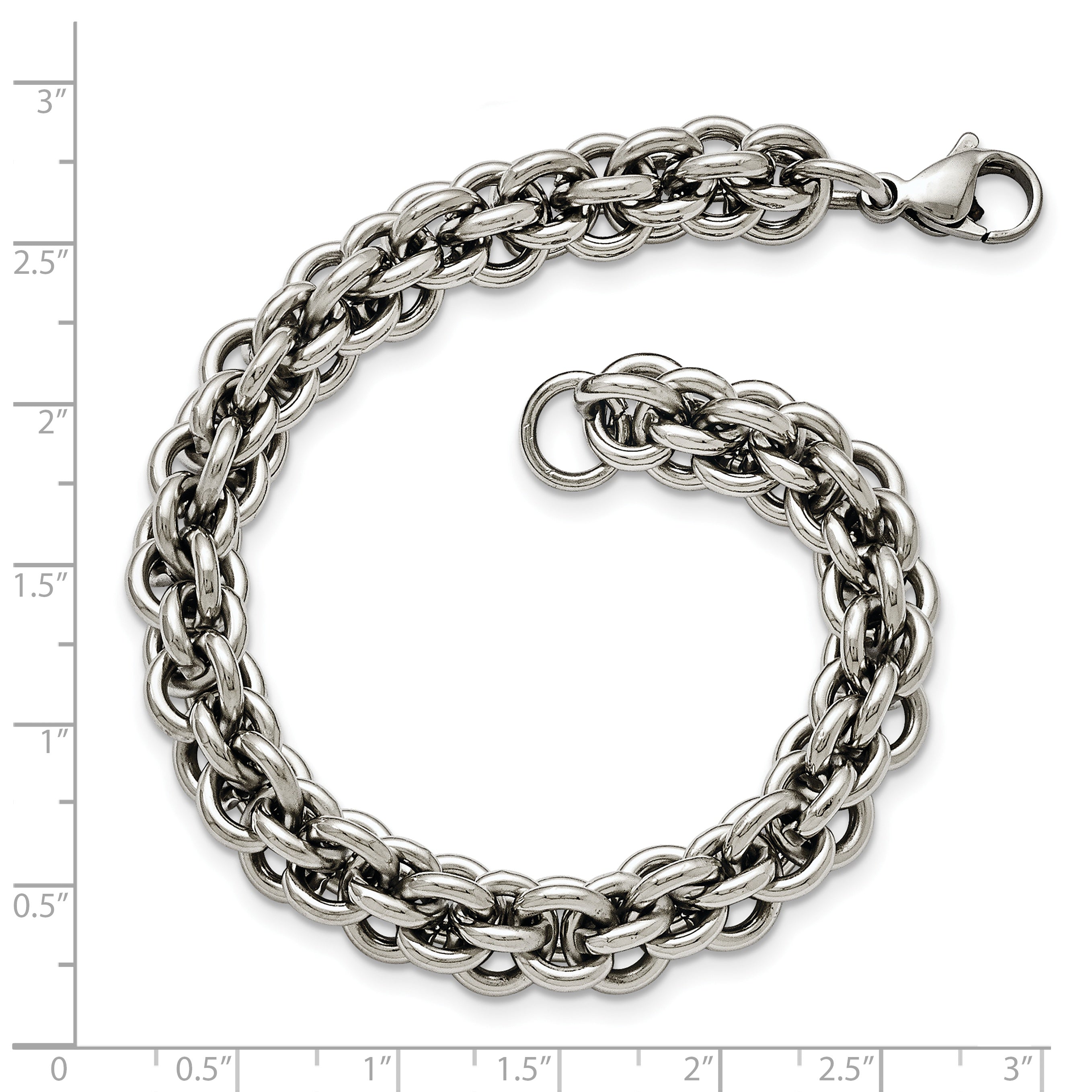 Chisel Stainless Steel Polished 8.5 inch Fancy Circle Link Bracelet