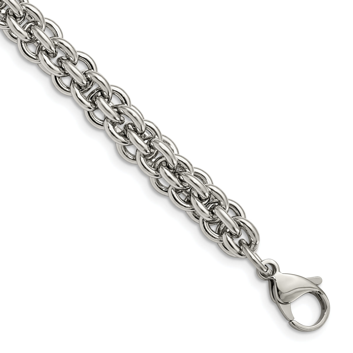 Chisel Stainless Steel Polished 8.5 inch Fancy Circle Link Bracelet