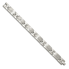 Chisel Stainless Steel Brushed with CZ 8.25 inch Link Bracelet