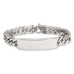 Chisel Stainless Steel Antiqued and Polished Curb Chain 8.5 inch ID Bracelet