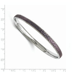 Stainless Steel Polished/Laser Cut Purple IP-plated Hammered Bangle